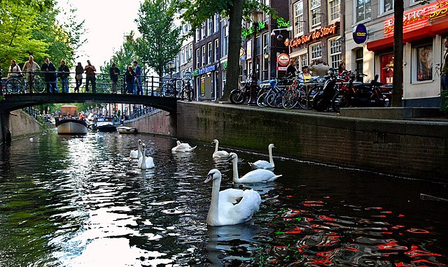 Canales de Amsterdam en De Wallen