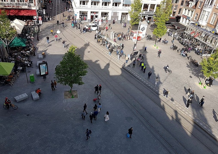 Vista aérea de la plaza Leidsesplein