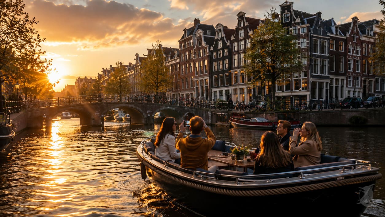 Qué hacer en Ámsterdam en 1 día: paseo por los canales al atardecer